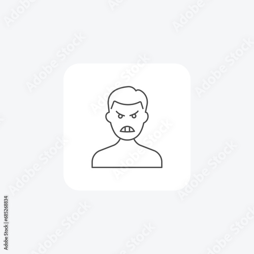 Anger, Rage, Frustration, thin line icon, grey outline icon, pixel perfect icon