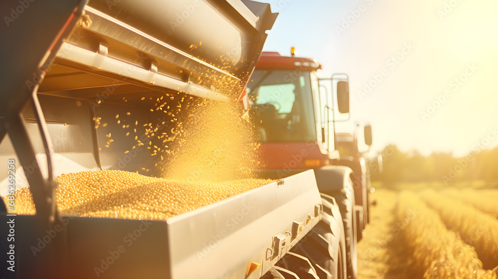 Harvesting wheat using a combine Harvesting wheat using a combine