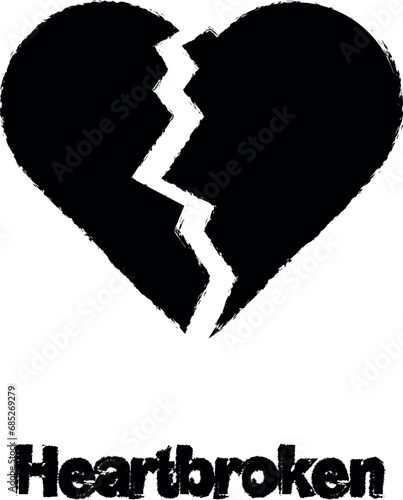 heartbroken color icon grunge style vector