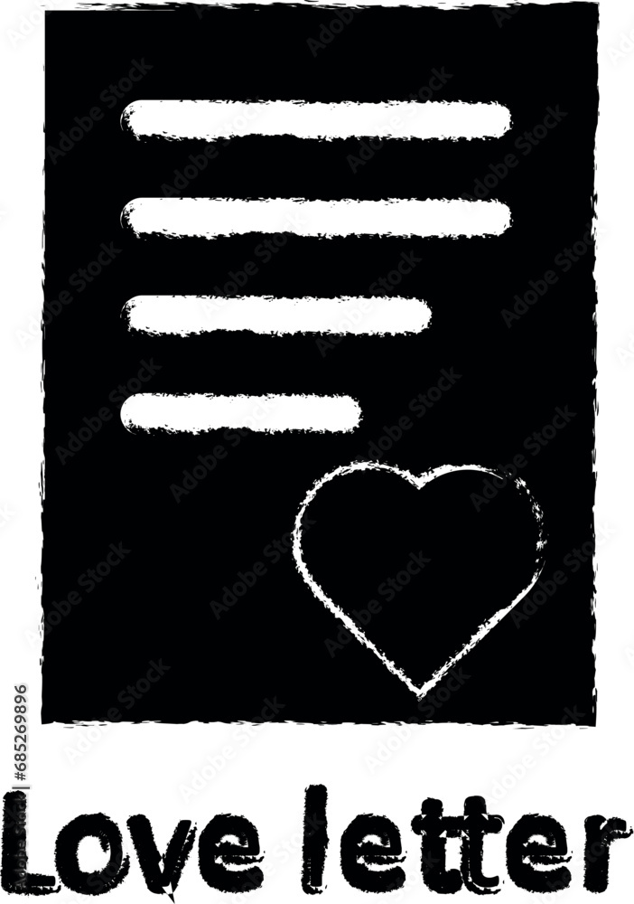 Obraz premium Friendship, love letter icon grunge style vector