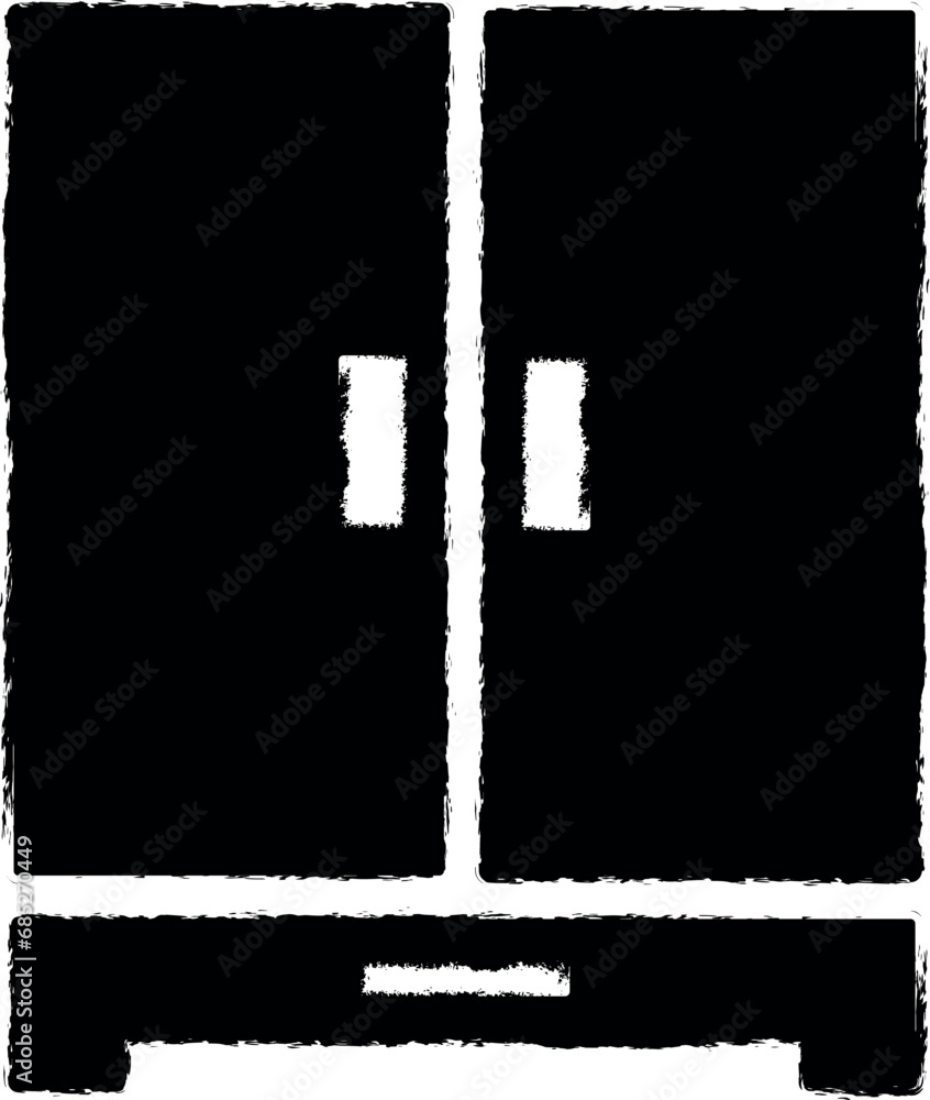 wardrobe glyph icon grunge style vector wardrobe glyph icon grunge style vector