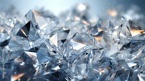 Shards of diamond on a light background,Generative Ai.