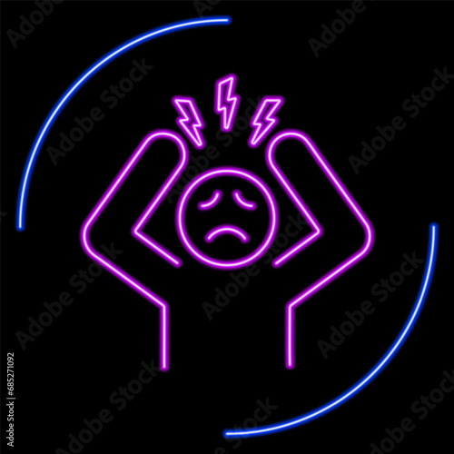 anger neon sign, modern glowing banner design, colorful modern design trends on black background. Vector illustration.
