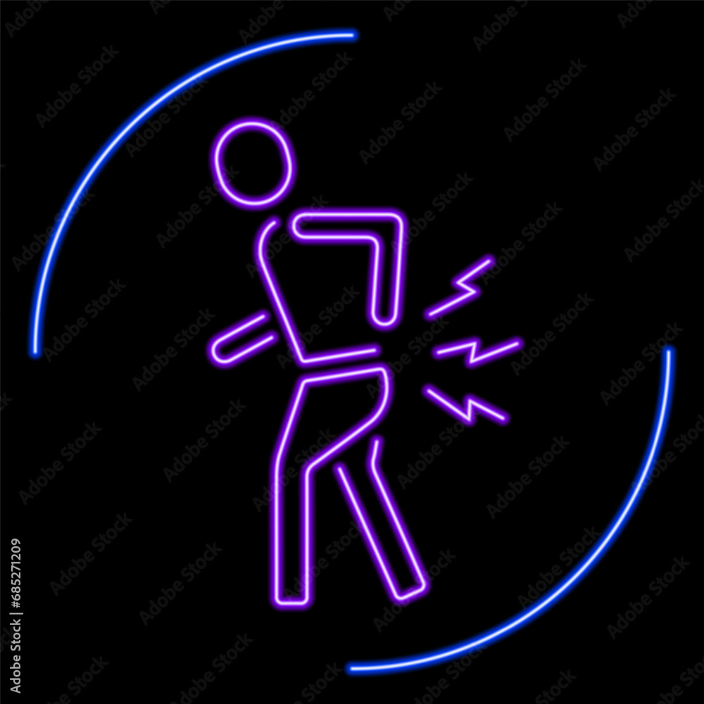 backache neon sign, modern glowing banner design, colorful modern design trends on black background. Vector illustration. backache neon sign, modern glowing banner design, colorful modern design trends on black background. Vector illustration.