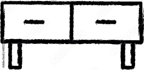 bedsite table icon grunge style vector