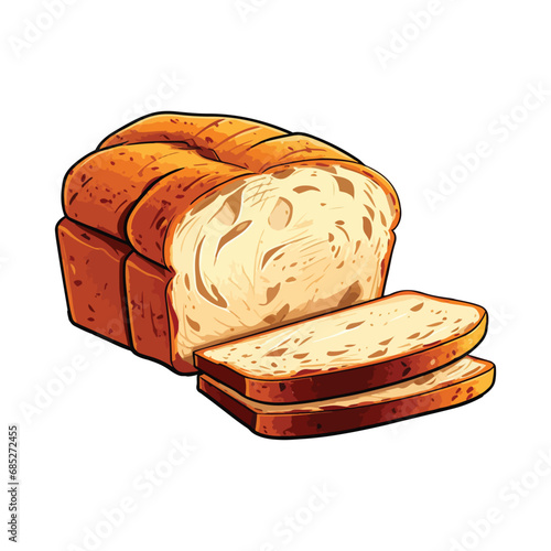 loaf of bread isolated on white background design 