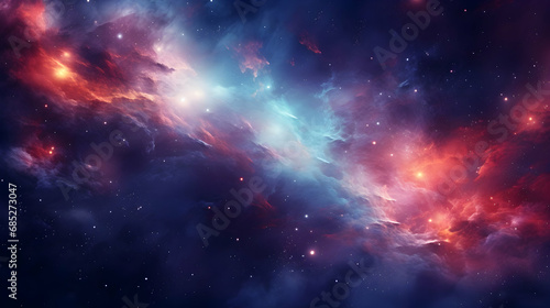 surreal abstract space background, colorful galaxy and lights ,Generated with AI.