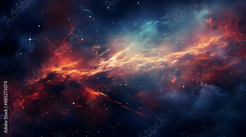 surreal abstract space background, colorful galaxy and lights ,Generated with AI.
