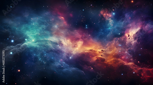 surreal abstract space background, colorful galaxy and lights ,Generated with AI.