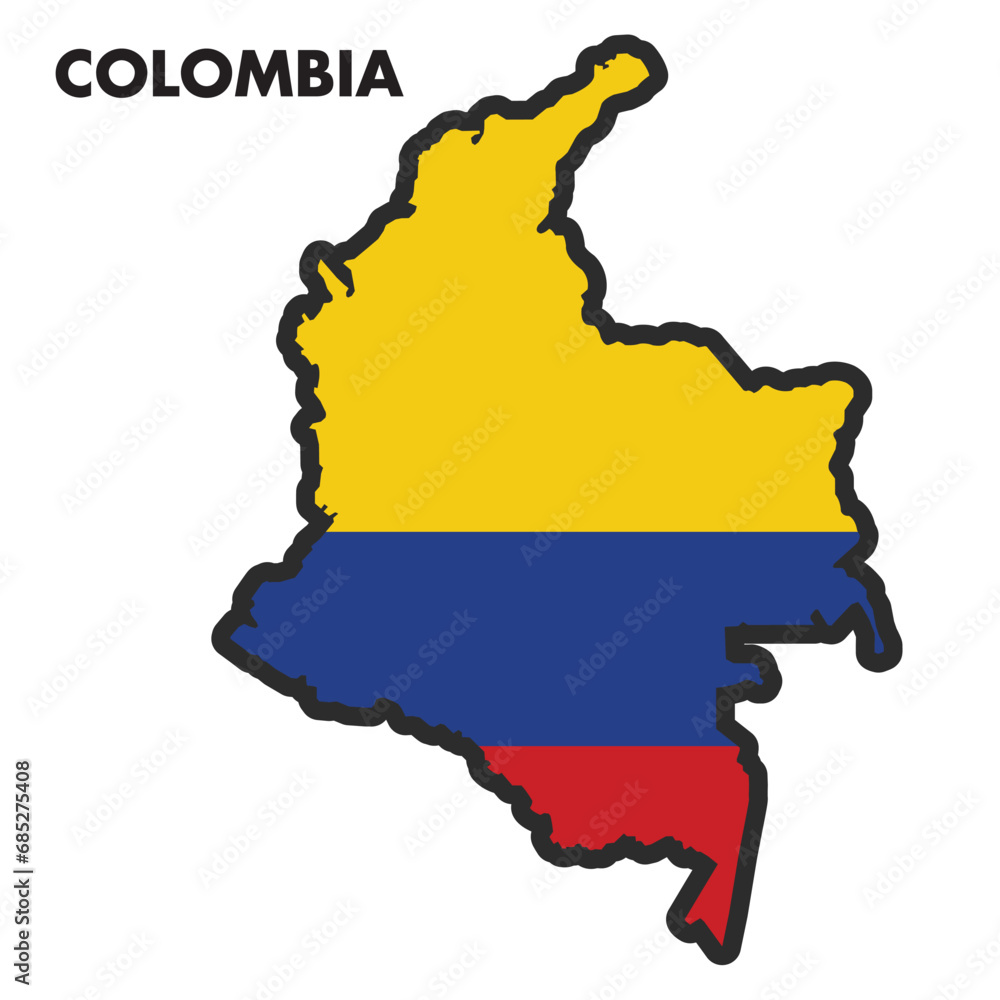 Obraz premium Isolated map of Colombia with its flag Vector