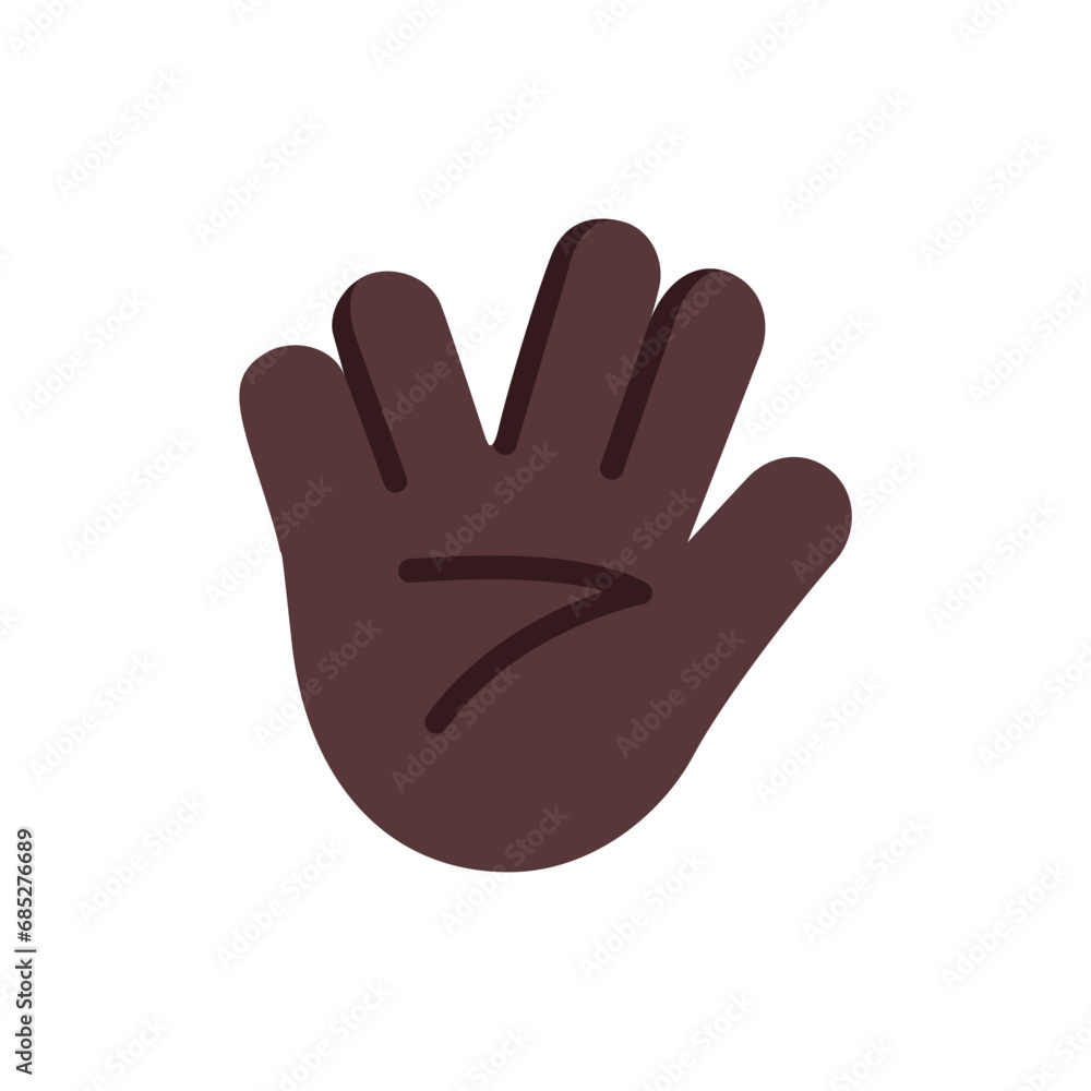 Vulcan Salute: Dark Skin Tone Vulcan Salute: Dark Skin Tone