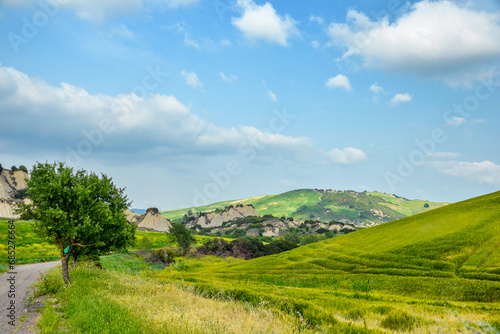 Lucania summer countryside landscape, Val D'Agri, Basilicata, Italy