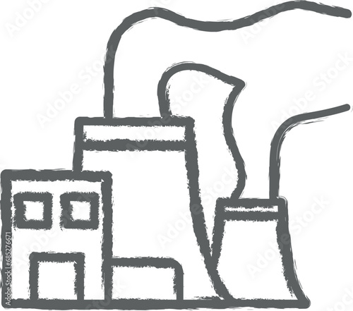 Industry flat, energy, industrial, nuclear, plant pollution power icon grunge style vector