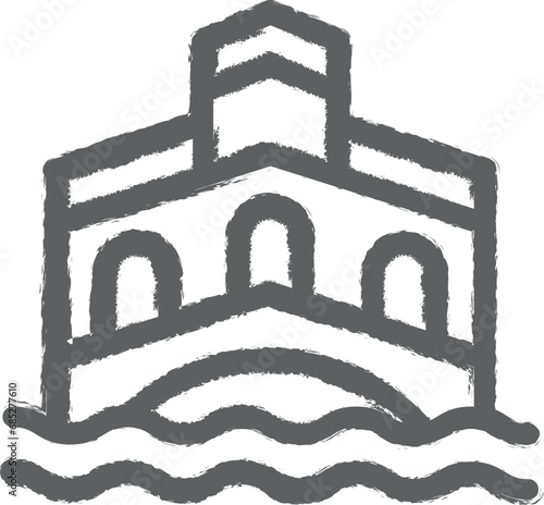 Bridge, Italy icon grunge style vector