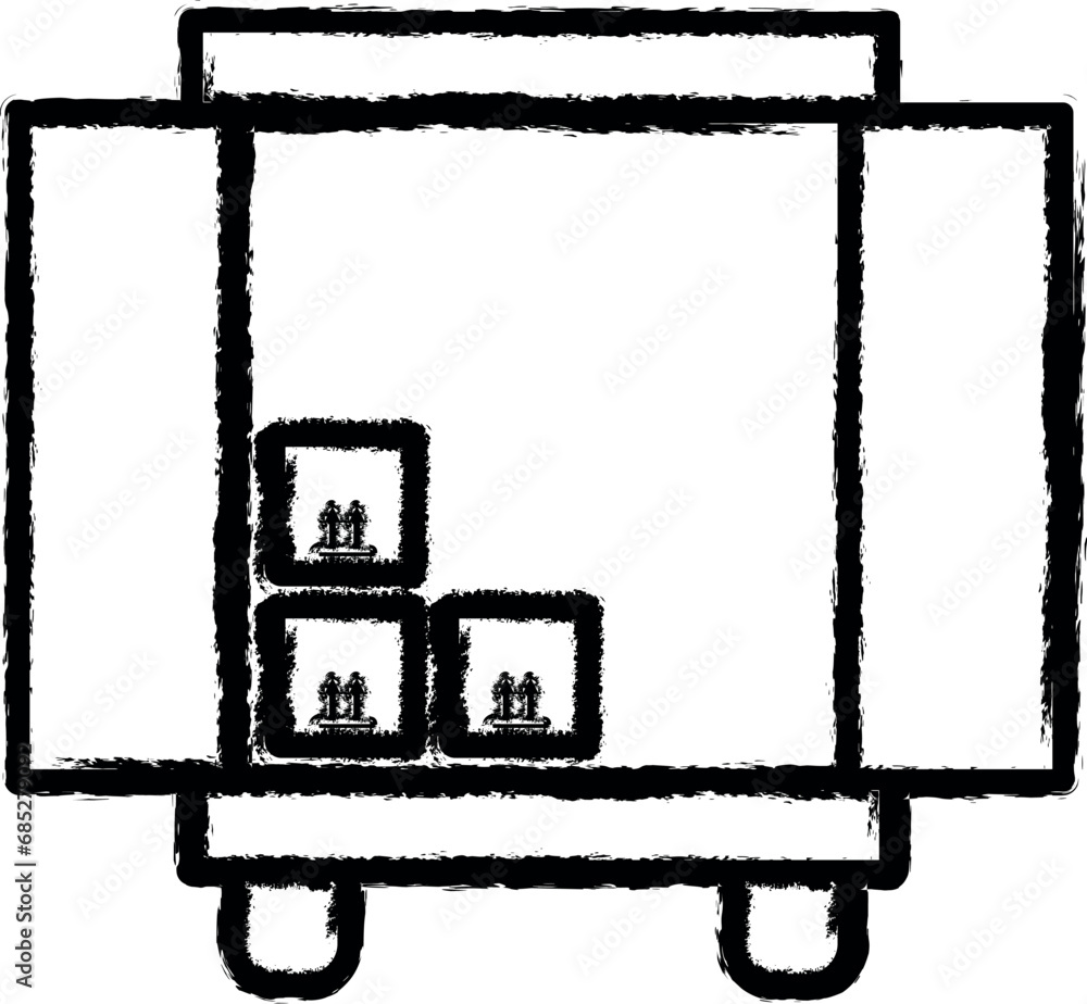 unload goods car icon grunge style vector unload goods car icon grunge style vector