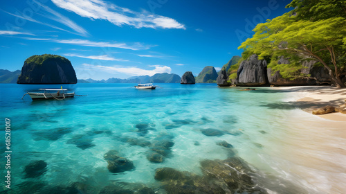 Magnificent tropical sea. Philippines. El Nido generated Ai.