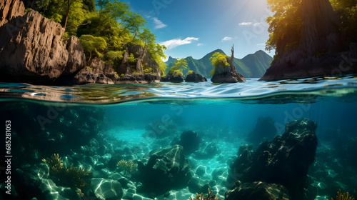 Magnificent tropical sea. Philippines. El Nido,generated Ai. © ART