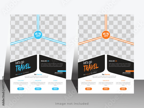 Dream vacation tour and travel adventure flyer template