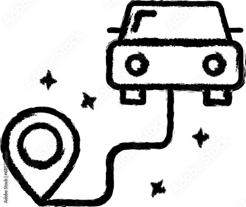 Car location navigator icon grunge style vector