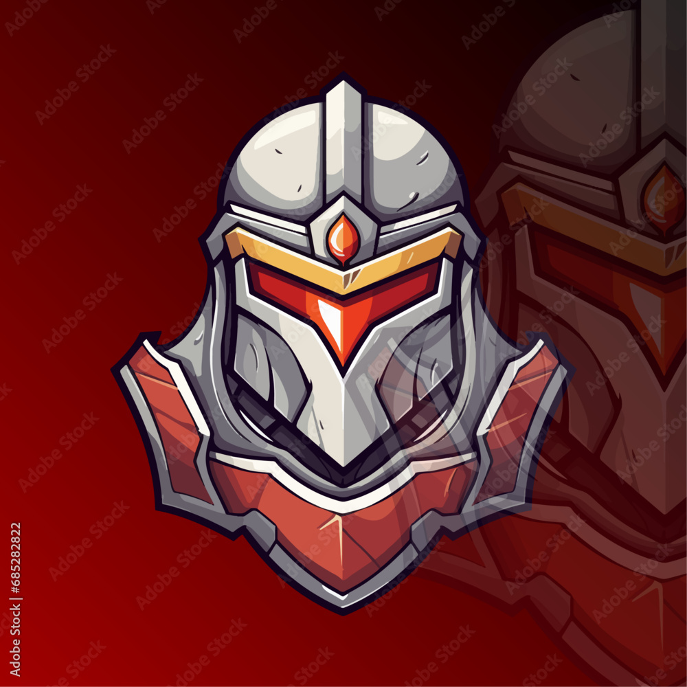 knight with helmet mascot logo design