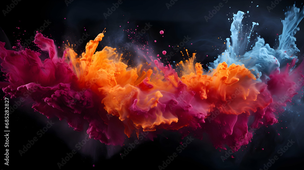 Colorful powder mix splash,Generated by AI Colorful powder mix splash,Generated by AI