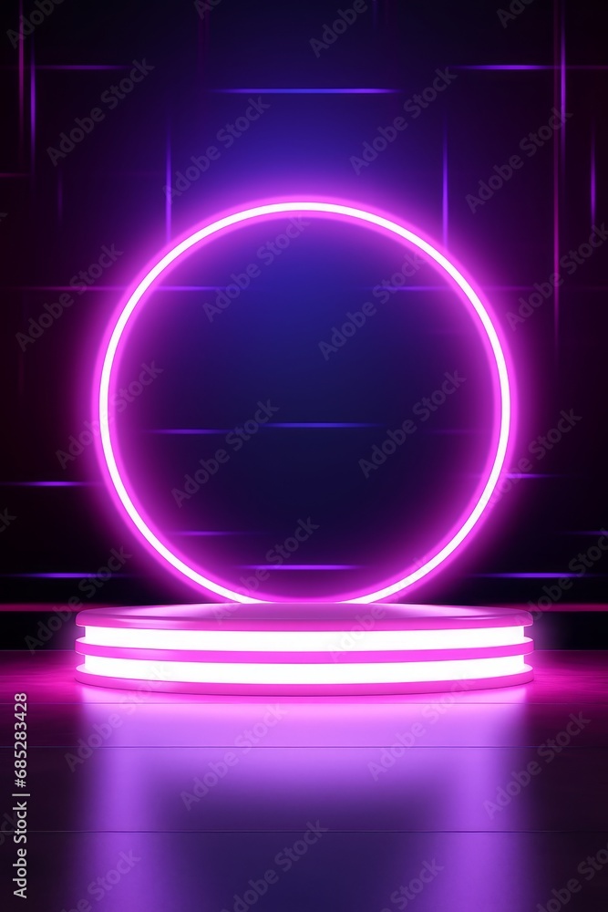 Product mockup background with neon glowing features and nothing else AI generated illustration Product mockup background with neon glowing features and nothing else AI generated illustration