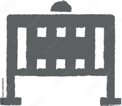 Music festival, fence, yard, security icon grunge style vector