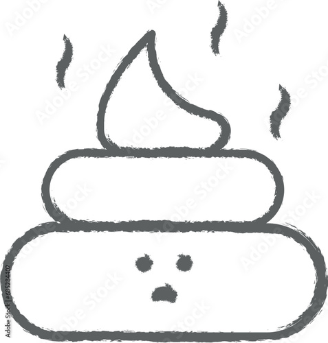 Poop, nasty outline icon grunge style vector