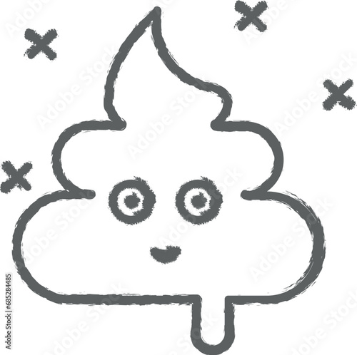 Poop, sweet, nasty outline icon grunge style vector