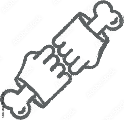 First, hand, nasty outline icon grunge style vector