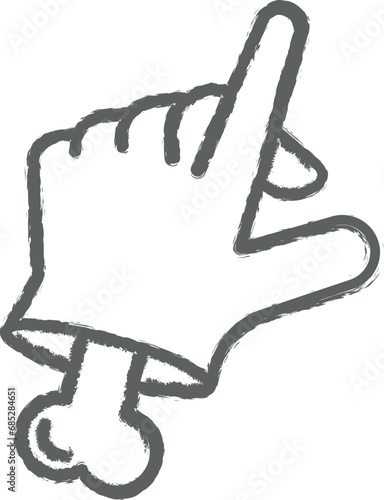Walk, finger, nasty outline icon grunge style vector