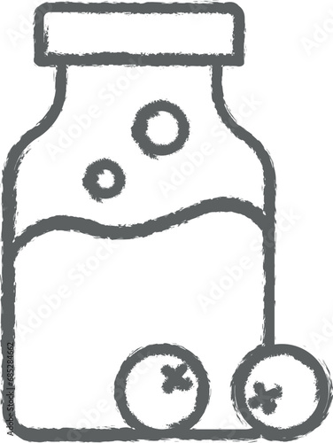 Eyeball, nasty outline icon grunge style vector