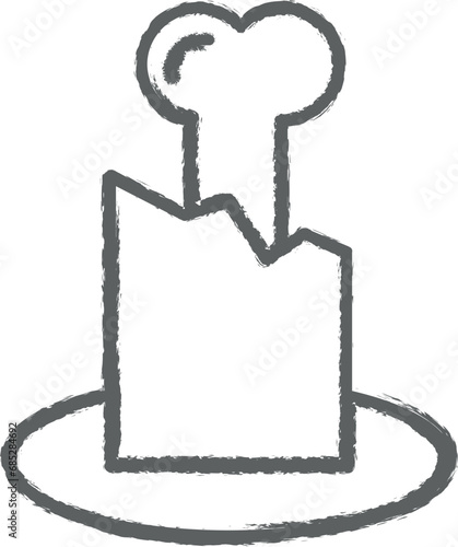 Bone, nasty, broken outline icon grunge style vector
