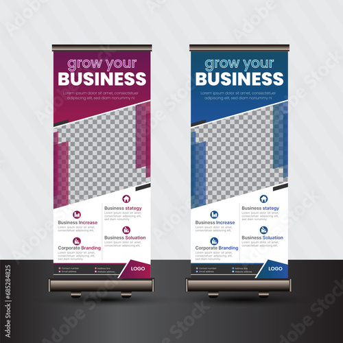 Free vector business roll up display standee for presentation purpose