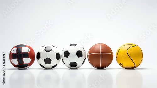 a row of different colored balls