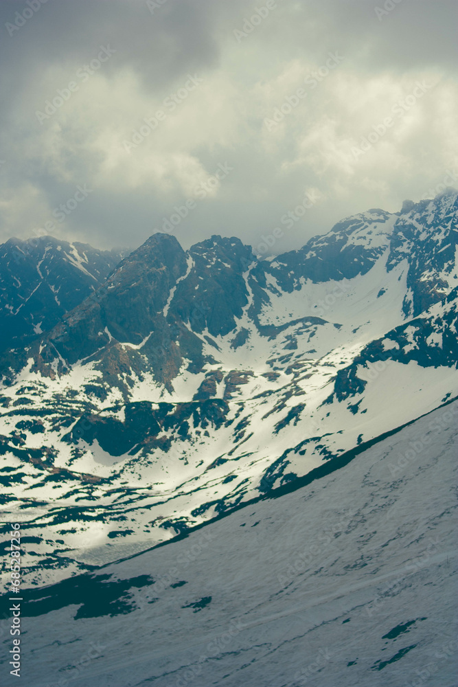 Fototapeta mountains, snow, ski resort, ski lift