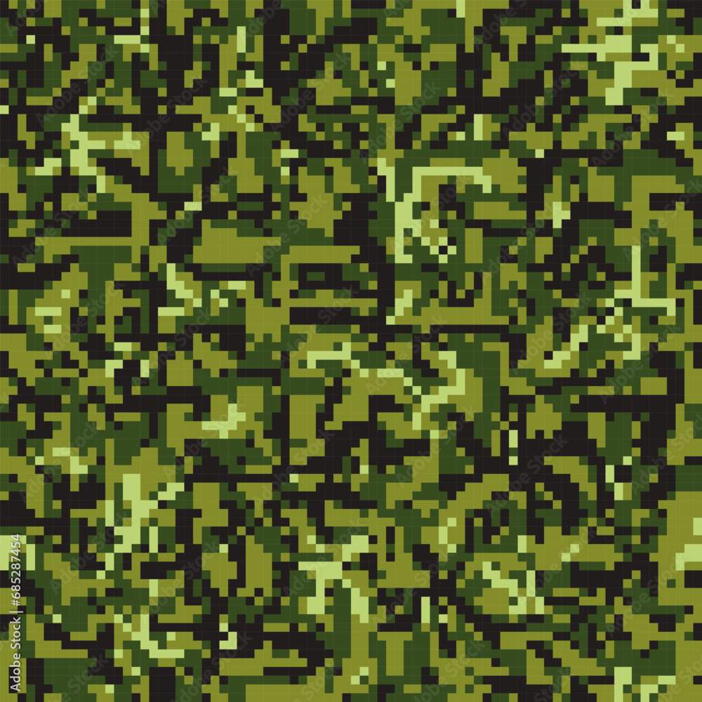 Camouflage seamless pattern digital pixel tiles. Camouflage seamless pattern digital pixel tiles.