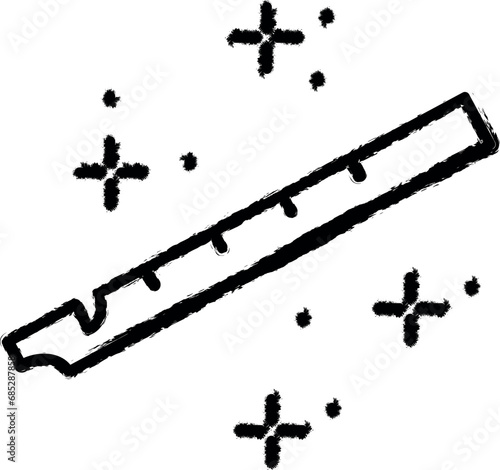 Flute, music icon grunge style vector