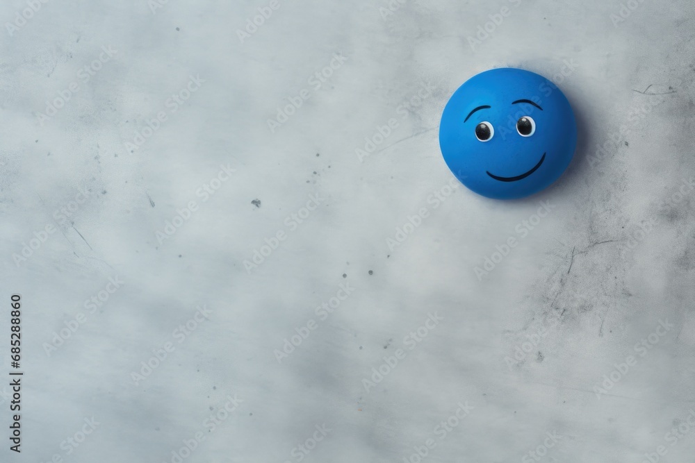 A blue ball with a smiley face on it. Can be used to represent happiness and positivity in various contexts. A blue ball with a smiley face on it. Can be used to represent happiness and positivity in various contexts.