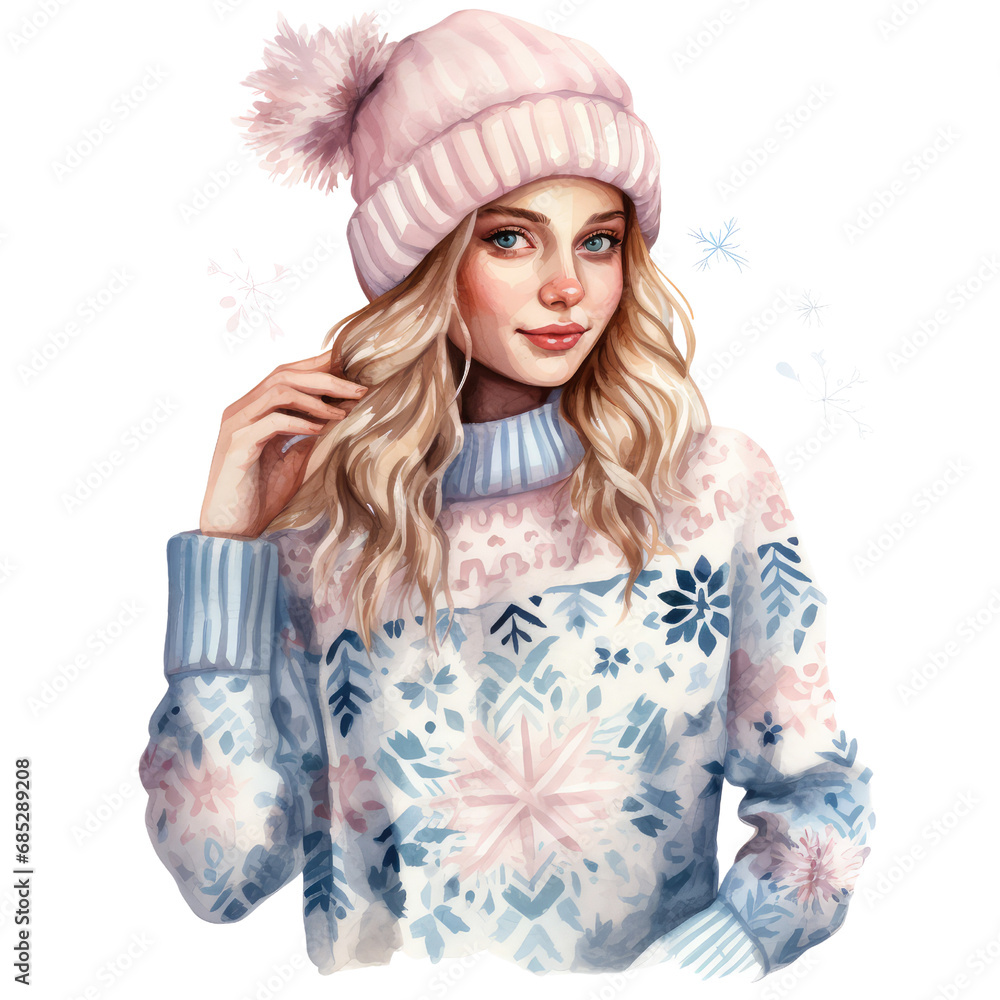 Cute Girl Celebrating Christmas in Neutral Ivory and Pale Pinks Cute Girl Celebrating Christmas in Neutral Ivory and Pale Pinks