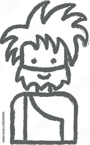 Prehistoric troglodyte icon grunge style vector