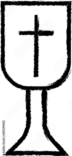 Grail outline icon grunge style vector