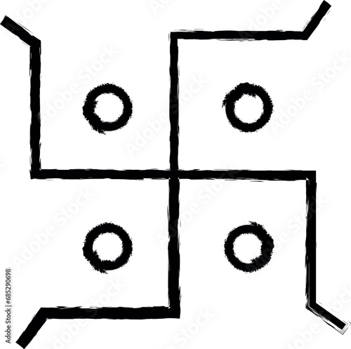 Jainism outline icon grunge style vector