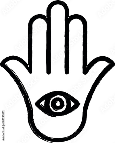 Jainism outline icon grunge style vector