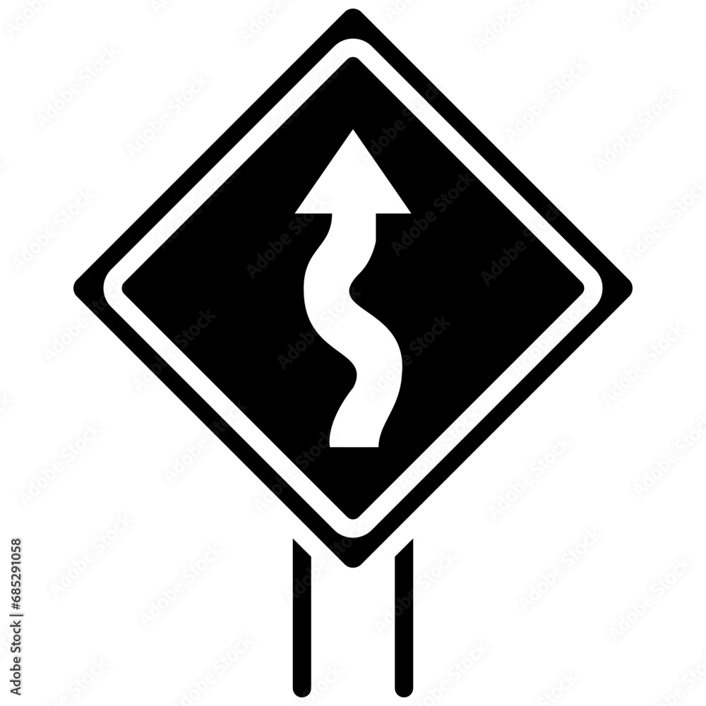 Zig Zag Road Icon Zig Zag Road Icon