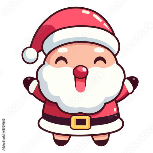 Cute happy little Christmas Santa Claus cartoon style in vector. flat design. 