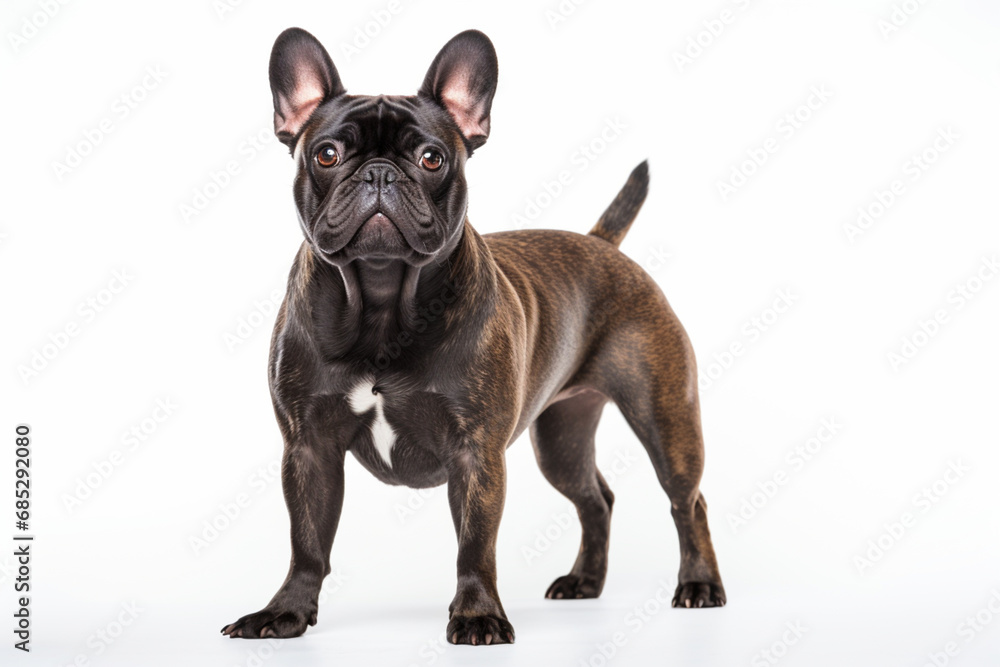 French Bulldog left side view portrait. Adorable canine studio photography French Bulldog left side view portrait. Adorable canine studio photography