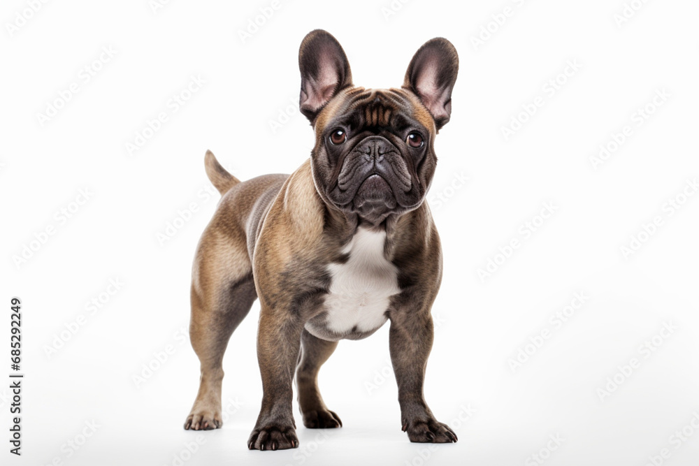 Obraz premium French Bulldog right side view portrait. Adorable canine studio photography