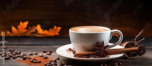 Spiced hot cocoa on old woo...