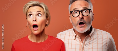 Surprised middle aged coupl...